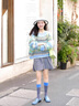妍莉芬（yanlifen）休閑褲女裝秋季套裝女2025年新款穿搭整套法式衣服兩件套褲子春秋 條紋上衣 S【80-90斤】 曬單實(shí)拍圖