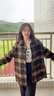 lagogo復(fù)古格子毛呢外套女拉谷谷2024年冬季新款巴恩風(fēng)含羊毛大衣 混色 M 曬單實(shí)拍圖