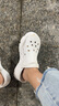 斯凱奇（SKECHERS）七夕禮物洞洞鞋女士夏季泡泡鞋外穿包頭透氣軟底涼拖鞋輕便沙灘鞋 曬單實(shí)拍圖