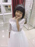 乖奇奇女童禮服高端鋼琴演出服兒童走秀蓬蓬裙花童婚紗小女孩主持人裙子 白色長(cháng)款 140cm  曬單實(shí)拍圖