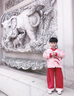 漢唐貝貝男童唐裝漢服中式國風(fēng)兒童裝春秋款演出服男孩外套表演服國潮古裝 紅色-套裝 100cm 曬單實(shí)拍圖