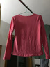艾路絲婷長(cháng)袖T恤女新款春秋裝韓版休閑修身純色打底衫體恤TX3689 桃紅色 S 曬單實(shí)拍圖