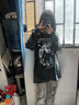 卡圖弛 美式復(fù)古長袖t恤男寬松夏秋季新款韓版潮流休閑百搭薄款衛(wèi)衣外套男學(xué)生高街水洗做舊運(yùn)動上衣服男裝 黑色 XL【建議120-140斤】 曬單實(shí)拍圖