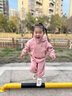 G.DUCKKIDS女童春秋裝套裝2024新款小童女孩連帽衛(wèi)衣兩件套女寶寶衣服潮春秋 粉色 90cm 曬單實拍圖