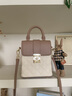 CALWAN KEODH手機包包女包新款斜挎包牛皮手提輕奢單肩生日禮物送女友老婆 【白配咖】品牌小眾百搭實(shí)用走心女生閨蜜 撞色小包 曬單實(shí)拍圖