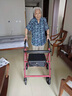 神宇 老人助行車(chē)輕便可折疊購物車(chē)鋁合金四腳助行器帶輪帶座帶腳踏老年人代步手推車(chē) D024助行車(chē)紅色 曬單實(shí)拍圖