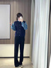 予瑾假兩件拼接毛衣女2024秋冬設(shè)計(jì)感外套寬松顯瘦針織衫開(kāi)衫上衣 藏藍(lán)色 S (建議100以?xún)?nèi)) 曬單實(shí)拍圖