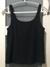 ubras【虞書(shū)欣同款】羅紋辣妹短款吊帶背心女可外穿打底 【方領(lǐng)帶杯背心】黑色 S 曬單實(shí)拍圖