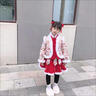 A 21 FUNB兒童拜年服女童漢服春秋小女孩蛇年過(guò)年服女寶寶新年衣服喜慶童裝 紅色拜年服 加棉(+頭飾+眉心 加厚 130 曬單實(shí)拍圖