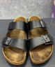 BIRKENSTOCK勃肯德國(guó)進(jìn)口男女款牛皮革經(jīng)典款軟木Arizona雙扣拖鞋 黑色常規(guī)版51191 40 曬單實(shí)拍圖
