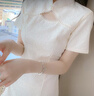 燕潯中國風(fēng)改良版旗袍連衣裙女裝夏裝2025年新款年輕款少女復(fù)古小個子 杏色 M (建議100-110斤) 曬單實拍圖
