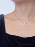 蕭邦（Chopard）明星同款三葉草蝴蝶18K玫瑰金鉆石寶石項鏈吊墜七夕禮物官方正品 白色珍珠母貝370mm-420mm 曬單實(shí)拍圖