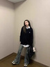 莜仙格大碼胖mm美式復(fù)古毛邊微喇叭牛仔褲女春秋高腰修身顯瘦馬蹄褲子潮 復(fù)古藍(lán) L 曬單實(shí)拍圖