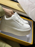 狄德拉真皮小白鞋女秋冬內增高厚底松糕鞋加絨ins潮小個(gè)子休閑運動(dòng)板鞋 白色 36 (230mm) 曬單實(shí)拍圖