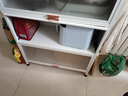 洛克菲勒鋼制茶水柜玻璃展示柜餐邊柜簡(jiǎn)約現(xiàn)代家用客廳儲(chǔ)物柜收納柜鞋柜 皓月白1120*600mm丨三門(mén)四層 350深 曬單實(shí)拍圖