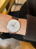 卡羅萊薄情侶手表學(xué)生表時(shí)尚浮雕真皮帶男士手表女表防水石英表潮 玫瑰金殼白面男款 曬單實(shí)拍圖
