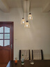 雷匠新中式餐廳吊燈具套餐胡桃木三頭飯桌燈具吧臺床頭單頭玻璃吊燈 A款-三頭圓盤-暖光 曬單實拍圖