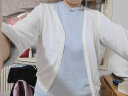 歌米拉 冰丝针织衫女开衫薄款坎肩夏季短款空调衫外搭小披肩外套 白色 XL 实拍图