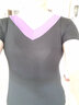 戀流廣場(chǎng)舞服裝莫代爾跳舞服V領(lǐng)燈籠褲表演服中老年舞蹈服瑜伽健身服 短袖【紫色領(lǐng)+黑褲】 XL 曬單實(shí)拍圖