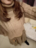 矜持范大碼女裝冬季套裝女2025新款遮肉顯瘦毛衣女減齡高腰網(wǎng)紗裙子兩件 卡其色毛衣單件 M 建議80100斤 曬單實拍圖