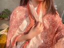 CRANTA KOMEIA官網(wǎng)圍巾女披肩春秋空調(diào)海邊沙灘紗巾棉麻絲巾媽媽生日禮物送長輩 溫柔橘粉 高級感輕奢ck風(fēng)時尚百搭實用 曬單實拍圖