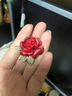 贏夫人（Mrs win）紅色玫瑰花胸針女輕奢感氣質(zhì)胸花新款精致別針西裝配飾品 嘆玫紅色玫瑰花 A26-205 曬單實(shí)拍圖