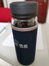 萬(wàn)象（WANXIANG） 玻璃茶杯男雙層商務(wù)耐熱泡茶杯帶蓋帶過(guò)濾網(wǎng)透明直身杯便攜加厚 V19RL-黑色 290ml 1只 曬單實(shí)拍圖