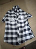 嘉曄短袖襯衫男夏季新款韓式潮流男士格子襯衫短袖襯衫韓版潮流襯衫 藏青 XL 曬單實(shí)拍圖