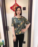 羅蒙（ROMON）短袖t恤女桑蠶絲年輕女裝2025新款夏裝洋氣闊太太高貴真絲上衣服 綠色 XL （建議90-105斤） 曬單實(shí)拍圖