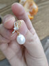 京潤懷柔925銀淡水珍珠耳釘8-9mm水滴形氣質(zhì)款珍珠耳飾母親節禮物 8-9mm 曬單實(shí)拍圖