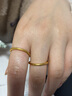 老廟黃金戒指足金古法磨砂情侶對戒素圈送女友節日節禮物 18圈號 約1.0g 曬單實(shí)拍圖