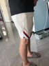 ANDSEEYOU男士夏季4分短褲潮流薄款修身外穿冰絲男款休閑5分白色冰絲中褲潮 黑色 33 曬單實拍圖
