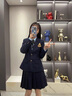 普妮姿學(xué)院風(fēng)西裝外套女春秋小個子2025新款jk制服職業(yè)裝百褶裙西服套裝 【女】單件藏青色西裝【送胸章】 L 曬單實拍圖