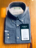 By Creations柏品進(jìn)口純棉磨毛商務(wù)休閑襯衫男秋紐扣領(lǐng)暗條紋正裝職業(yè)長(cháng)袖襯衣 灰藍色條紋 42 曬單實(shí)拍圖