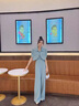 樂(lè)芬蘭（LeFenLan）休閑褲女套裝2024夏季新款韓版吊帶連體褲闊腿褲小個(gè)子顯瘦套裝潮 藍(lán)色套裝 M 曬單實(shí)拍圖