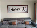 思荷新中式山水畫入戶玄關(guān)掛畫國畫豎版客廳裝飾畫流水生財壁畫水墨畫 泛舟春江-A款 高端銅色角實木畫框：50*100CM 曬單實拍圖