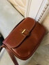 KOFTA品牌 包包女斜挎包2026新款潮真皮女包小方包單肩包牛皮生日禮物 焦糖棕色 曬單實(shí)拍圖