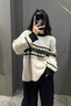 羅蒙（ROMON）2025新款設(shè)計(jì)感高級感復(fù)古慵懶風(fēng)軟糯針織衫麻花加厚毛衣女裝秋冬 淺灰 均碼 -90-130斤 曬單實(shí)拍圖