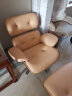 艺术女神 单人沙发 Eames伊姆斯躺椅设计师单椅真皮北欧沙发椅子单人可躺 [定制卡其色,头层真皮]躺椅+脚踏 胡桃木色背板 实拍图