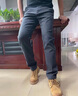啄木鳥(niǎo)休閑褲男春秋季新款彈力修身直筒長(cháng)褲男潮流百搭男士休閑男褲子男 6601黑色（常規） L （30建議105-120斤) 曬單實(shí)拍圖