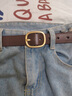 七匹狼皮帶女士真皮2023新款時(shí)尚百搭黑色配牛仔西裝褲腰帶細設計感小眾 棕色 1cm 115 曬單實(shí)拍圖