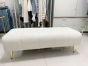 比爾迪（BIERDI）入戶換鞋凳家用門口穿鞋凳窄輕奢高級感臥室床尾凳衣帽間長條凳子 米白色【金色腳架】 100*40*40cm【換鞋凳】 曬單實拍圖