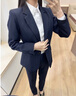 汐蔓嬌職業(yè)裝西裝套裝女裝西服外套女春秋季面試正裝女氣質(zhì)修身工作服 黑色單件西裝 L 碼(適合體重100-110) 曬單實(shí)拍圖