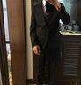 職業(yè)門(mén)西服男套裝修身免燙商務(wù)正裝結婚伴郎西裝男士 17304026斜紋黑色 44 曬單實(shí)拍圖