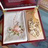 西祠宮坊蘇繡禮盒刺繡絲巾領(lǐng)帶套裝中國(guó)風(fēng)特色禮物送老外伴手禮 米白盛世牡丹+黃龍 曬單實(shí)拍圖