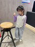 可可鴨（QQ DUCK）童裝兒童T恤女童長(cháng)袖打底衫插袖上衣學(xué)生衣服毛絨小鴨紫色；120 曬單實(shí)拍圖