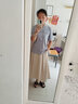 LILY秋新款女裝優(yōu)雅通勤高腰半身裙小個(gè)子a字裙高腰顯瘦遮胯 721杏色 L 曬單實(shí)拍圖