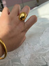微奢妙珠5D無(wú)氰硬金黃金蛋面戒指女999足金ins風(fēng)時(shí)尚個(gè)性光面指環(huán)送禮新款 18號約3.2g 曬單實(shí)拍圖