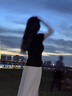妙奕嘉短袖女修身正肩t恤新款夏季棉白色V領(lǐng)半袖純欲辣妹上衣顯瘦百搭 V領(lǐng)收腰短袖【黑色】 M 【建議 95-105斤】 曬單實(shí)拍圖