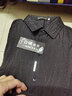 逐夢(mèng)顏襯衫男士夏季新款外套修身冰絲條紋百搭襯衣長(cháng)五分袖潮牌痞帥純色 黑色T60 M 曬單實(shí)拍圖